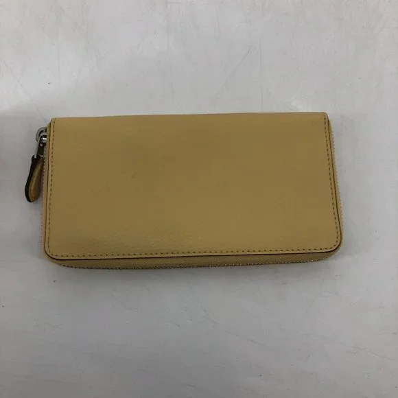 Coach Accordion zip crossgrain leather wallet Vanilla silver - Picture 4 of 16